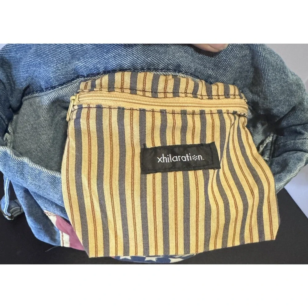 Xhilaration Y2K Jean Denim Backpack With‎ USA Flag VTG
